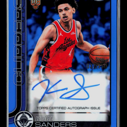 2026 Topps Chrome Updates Kobe Sanders #TCA-KSA Blue RC Auto