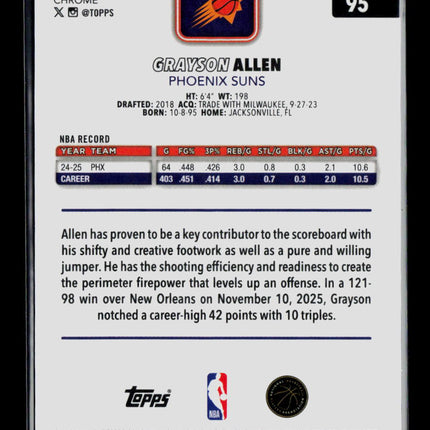 2026 Topps Chrome Grayson Allen #95 068/199