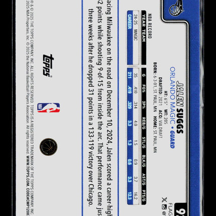 2025 Topps Jalen Suggs #92 Blue 144/150