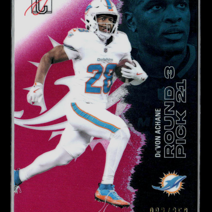 2025 Topps Signature Class De'Von Achane #35 Pink 082/250