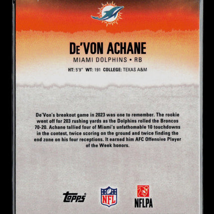 2025 Topps Signature Class De'Von Achane #35 Pink 082/250