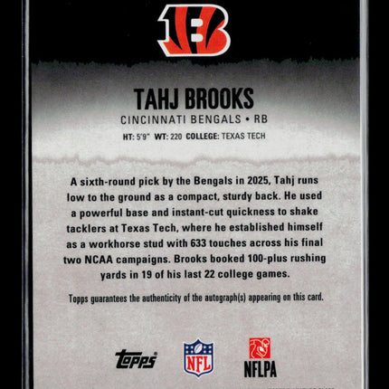 2025 Topps Signature Class Tahj Brooks #177 RC 45/50 Auto