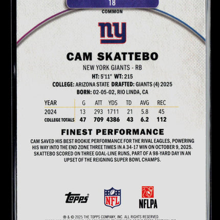 2025 Topps Finest Cam Skattebo #18 RC X Fractor