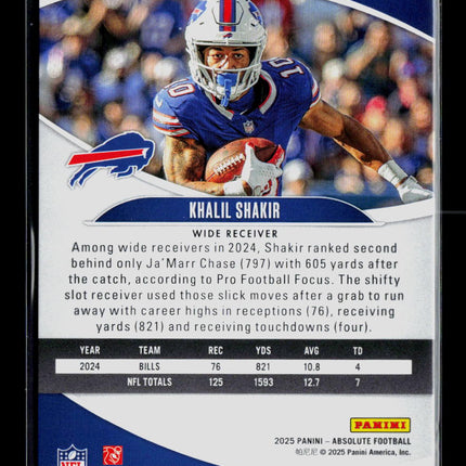 2025 Panini Absolute Football Khalil Shakir #43 065/850