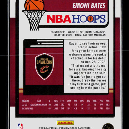 2024 Panini Hoops Premium Stock Emoni Bates #74 RC