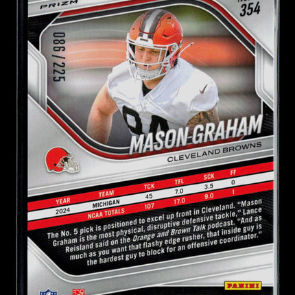 2025 Panini Prizm Football Mason Graham #354 RC /225