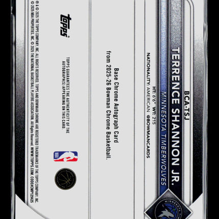 2025 Topps Bowman Chrome Basketball Terrence Shannon Jr. #BCA-TSJ Auto