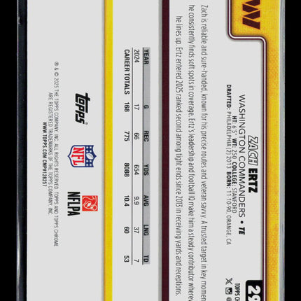 2025 Topps Chrome Zach Ertz #297 Neon Pulse