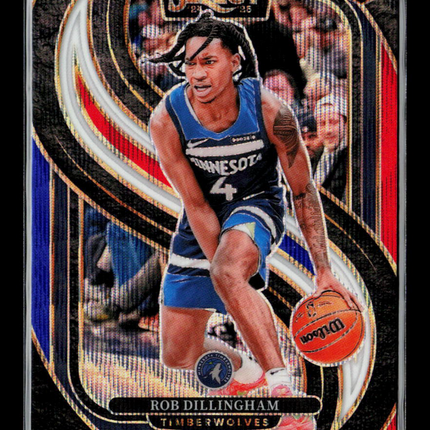 2025 Panini Select Rob Dillingham #187 Red White Blue Flash Prizm RC