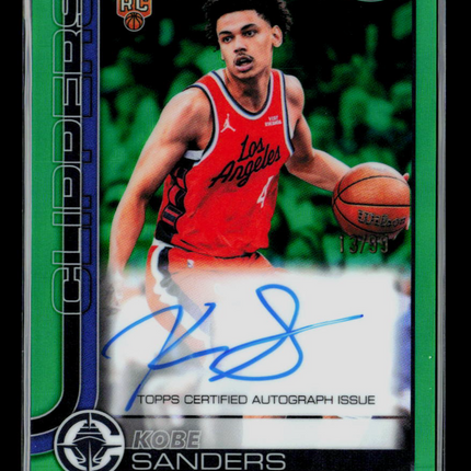 2026 Topps Chrome Updates Kobe Sanders #TCA-KSA Green RC 13/99 Auto
