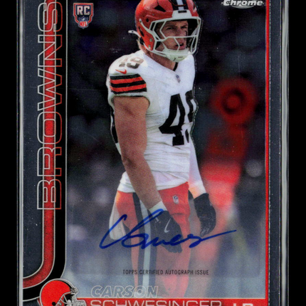 2025 Topps Chrome Football Carson Schwesinger #RRA-CSC RC Auto