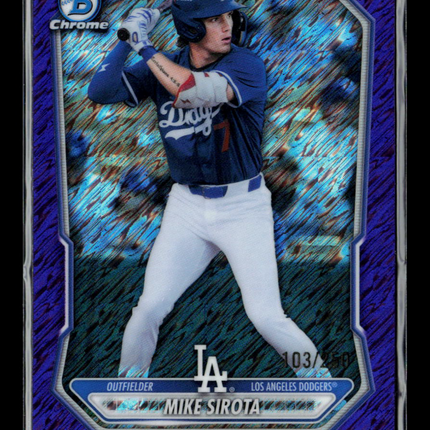 2022 Bowman Chrome Mike Sirota #BCP-213 Purple RayWave Refractor 103/250