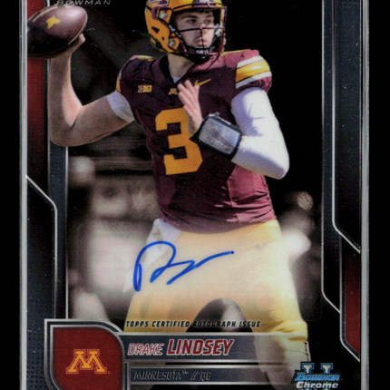 2025 Bowman Chrome University Football Drake Lindsey #BCA-DLI Auto