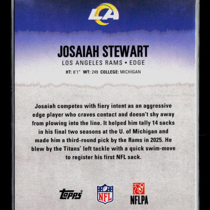2025 Topps Signature Class Josaiah Stewart #211 RC 059/225