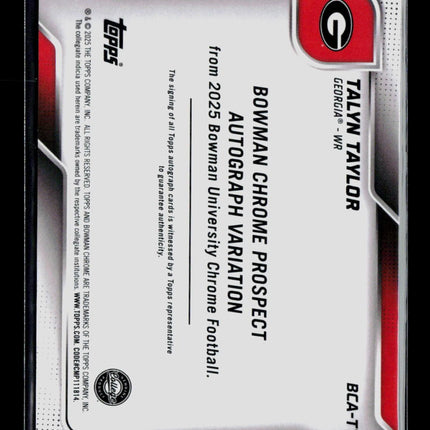 2025 Bowman University Chrome Football Talyn Taylor #BCA-TTA Auto