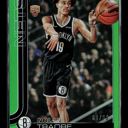 2025 Topps Basketball Nolan Traore #219 Green 61/99 RC