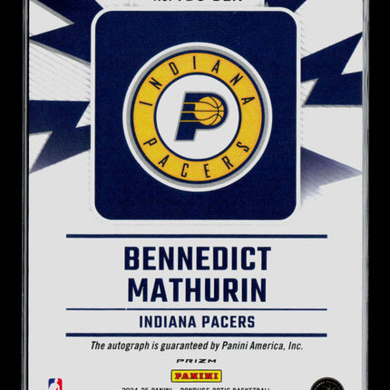 2025 Panini Donruss Optic Bennedict Mathurin #FBS-BEN Fast Break Auto