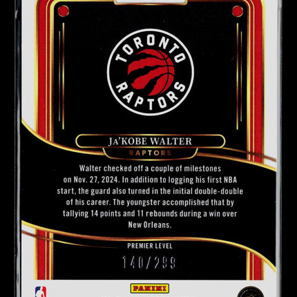 2025 Panini Select Ja'Kobe Walter #195 Blue Prizm RC 140/299