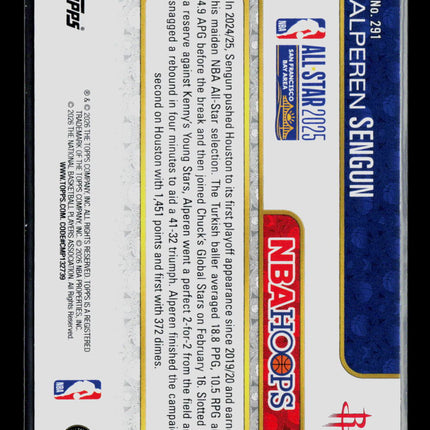 2026 Topps NBA Hoops Alperen Sengun #291 Yellow /275