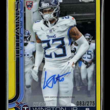 2025 Topps Chrome Kevin Winston Jr. #RA-KW Yellow 083/275 RC Auto