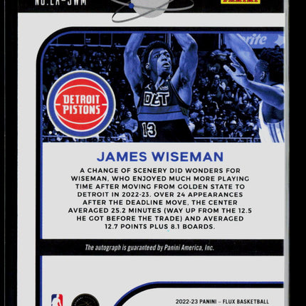 2023 Panini Flux James Wiseman #EA-JWM Auto