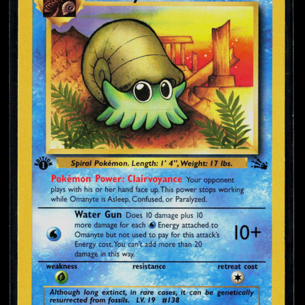 Pokemon 1999 Fossil Omanyte 1st Edition #52/62