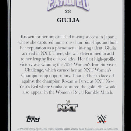 2025 Topps Exalted WWE Giulia #28 Green 48/50