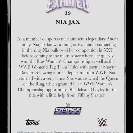 2025 Topps Exalted WWE Nia Jax #39 Green 26 / 50