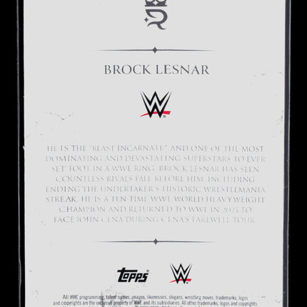 2025 Topps WWE Royalty Brock Lesnar #034 16/50