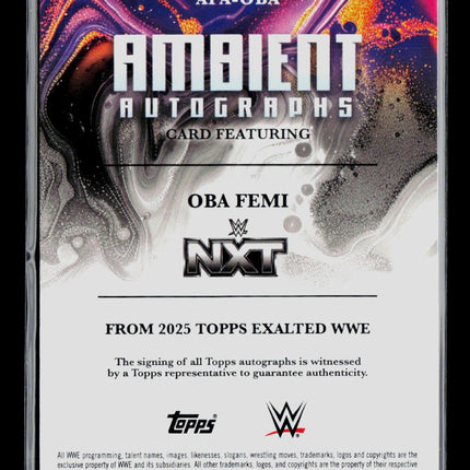 2025 Topps Exalted WWE Oba Femi #APA-OBA Auto