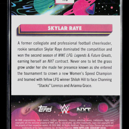 2026 Topps Chrome WWE Skylar Raye #113 Purple 022/150 RC