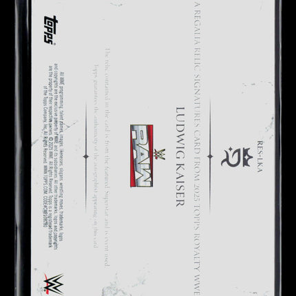 2025 Topps Royalty WWE Ludwig Kaiser #RES-LKA Event-Used Memorabilia Auto