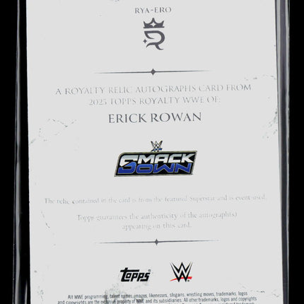 2025 Topps Royalty WWE Erick Rowan #RYA-ERO Autograph Relic 50/50 Auto