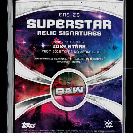 2026 Topps Universe WWE Zoey Stark #SRS-ZS Memorabilia Auto