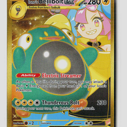 Pokemon 2025 Journey Together Iono's Bellibolt EX SAR #188/159