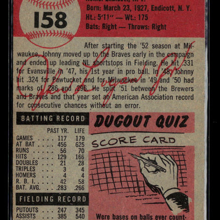 1953 Topps John Logan #158