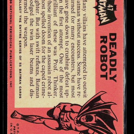1966 Topps Batman Black Bat #47 Deadly Robot