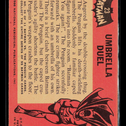 1966 Topps Batman Black Bat #23 Umbrella Duel