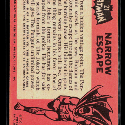 1966 Topps Batman Black Bat #21 Narrow Escape
