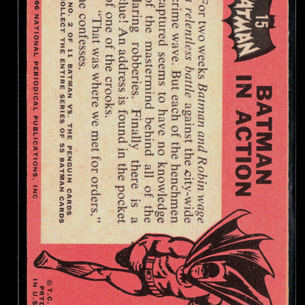 1966 Topps Batman (Black Bat) #15 Batman in action