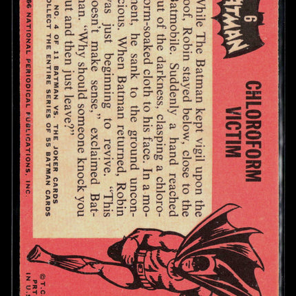 1966 Topps Batman (Black Bat) #6 Chloroform Victim