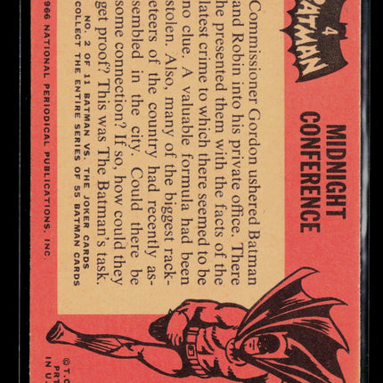 1966 Topps Batman Black Bat #4 Midnight Conference