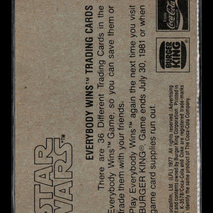 1977 Burger King Star Wars Cantina Denizens