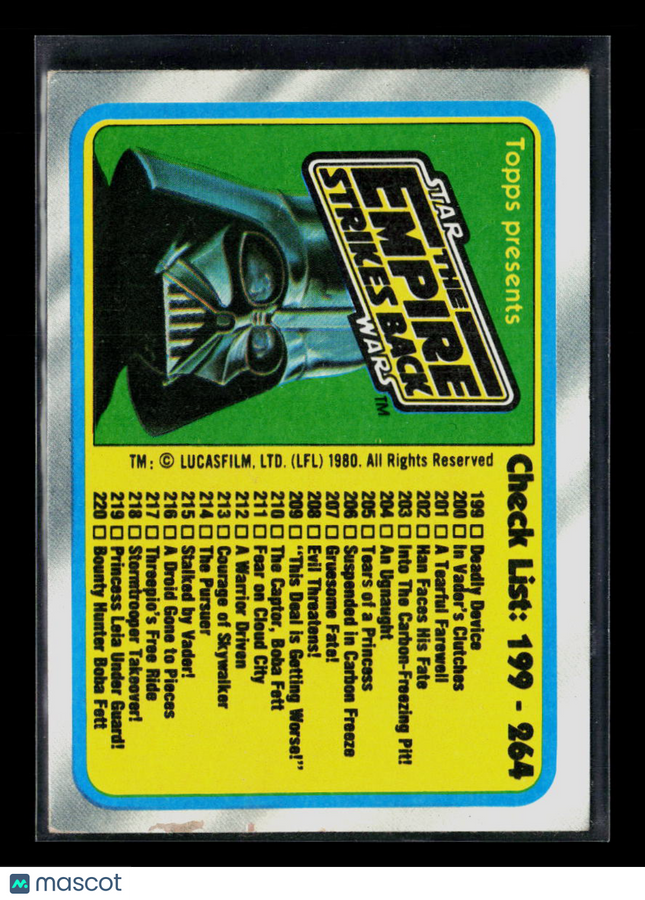1980 Topps Star Wars: The Empire Strikes Back Series 2 Checklist #264