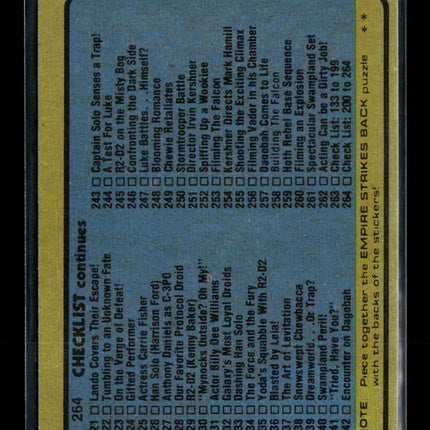 1980 Topps Star Wars: The Empire Strikes Back Series 2 Checklist #264