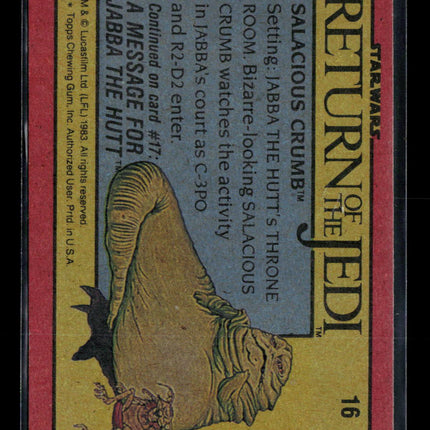 1983 Topps Star Wars Return of the Jedi #16