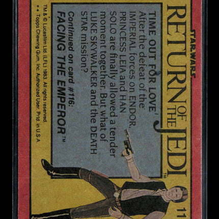1983 Topps Star Wars Return of the Jedi Harrison Ford Carrie Fisher #115