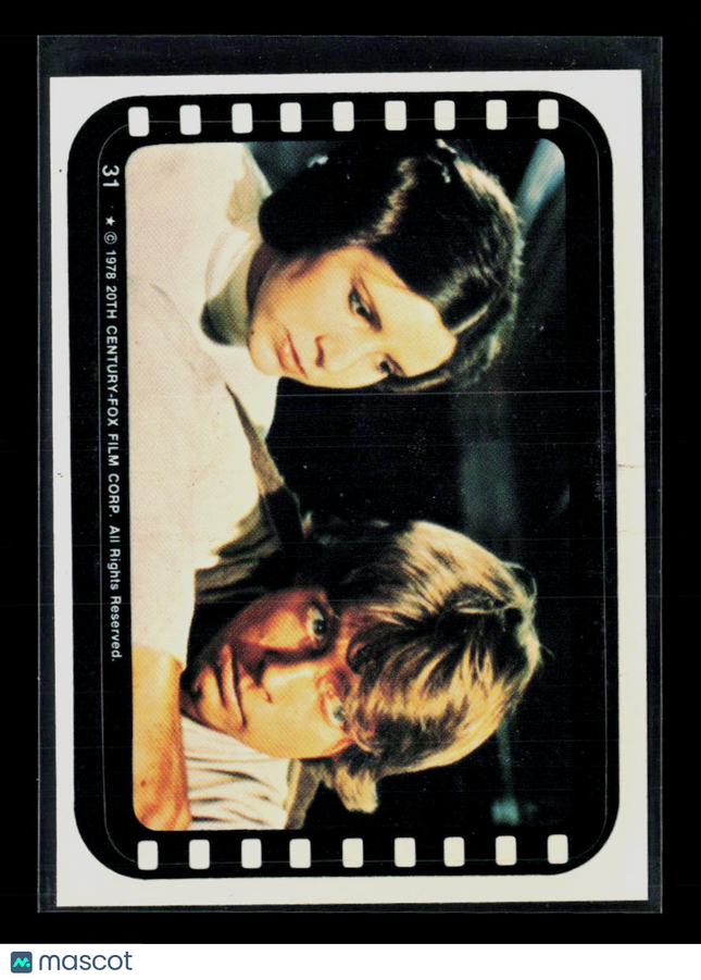 1978 Topps Star Wars Stickers Mark Hamill Carrie Fisher Sticker #31