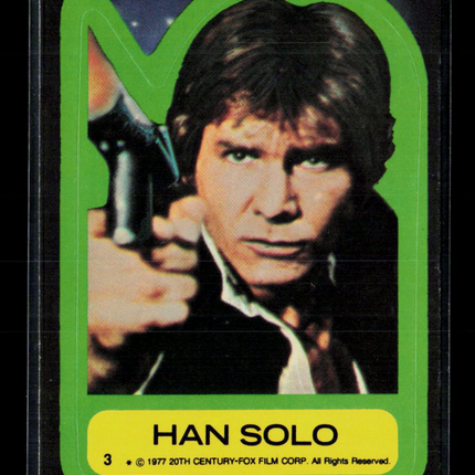 1977 Topps Star Wars Stickers Ha Solo Sticker #3