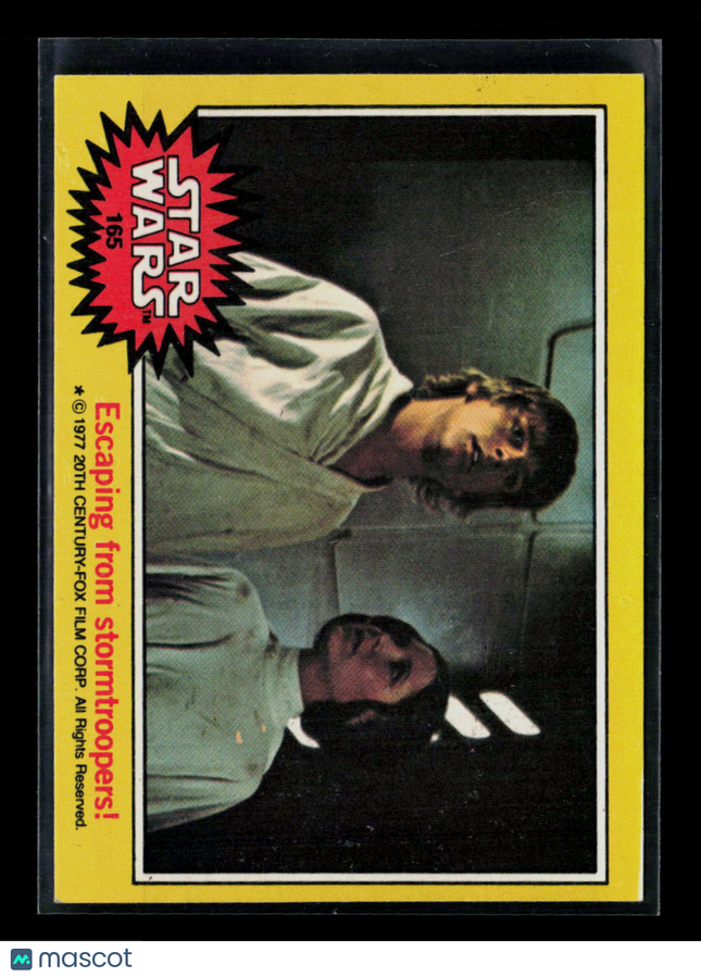 1977 Topps Star Wars Series 3 Mark Hamill Carrie Fisher #165